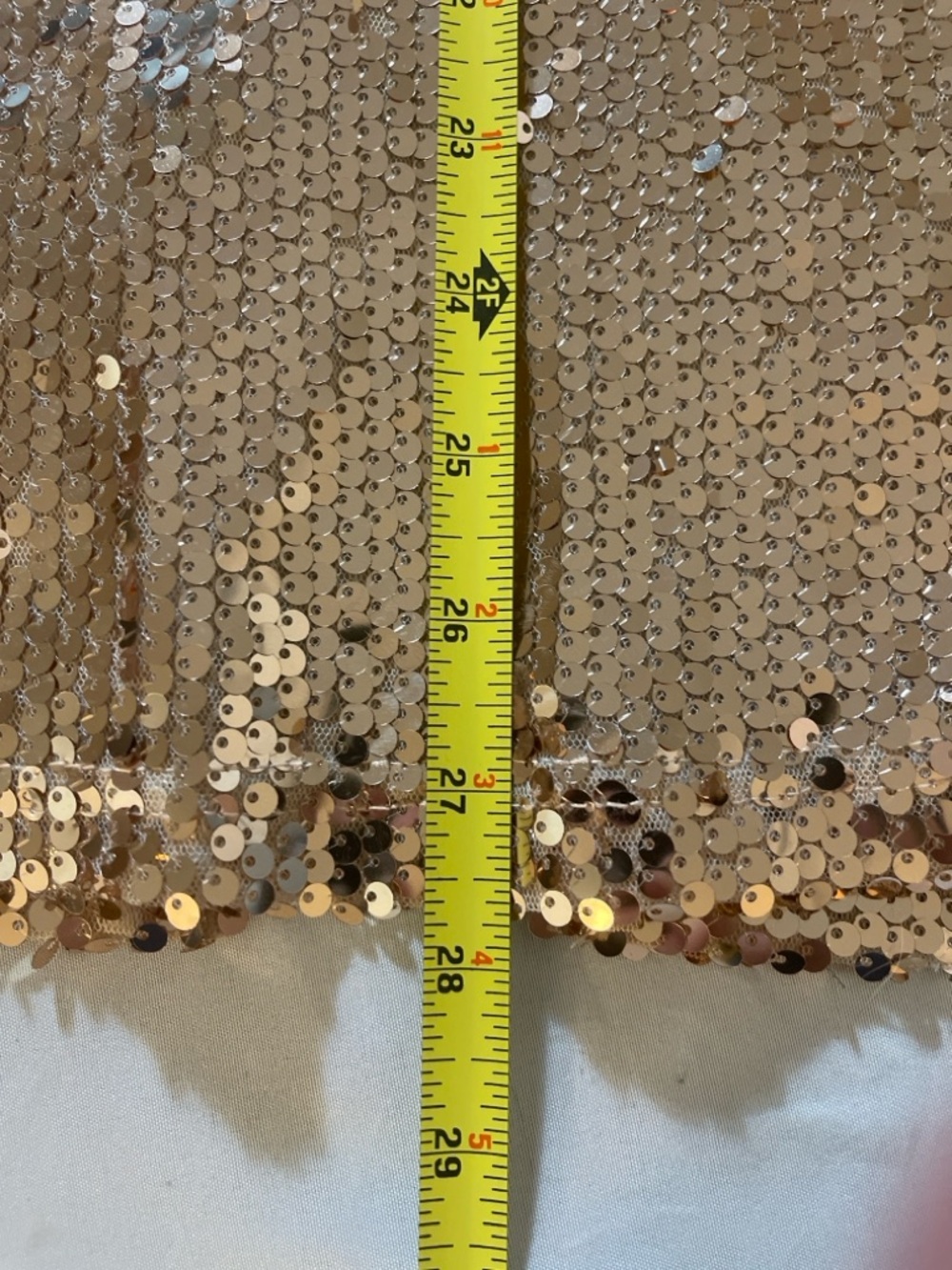 SHEIN Gold Sequin Midi Skirt Women’s Medium US 6 Sparkly Party Holiday Glam - Picture 6 of 11